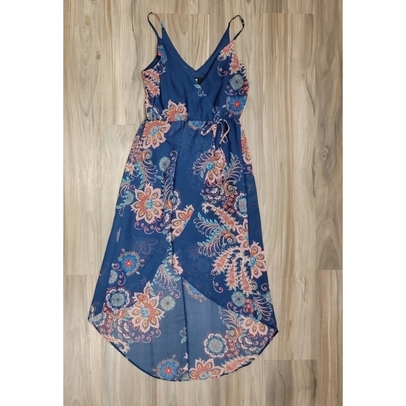 iZ Byer High Low Floral Motif Summer Dress - Picture 2 of 11